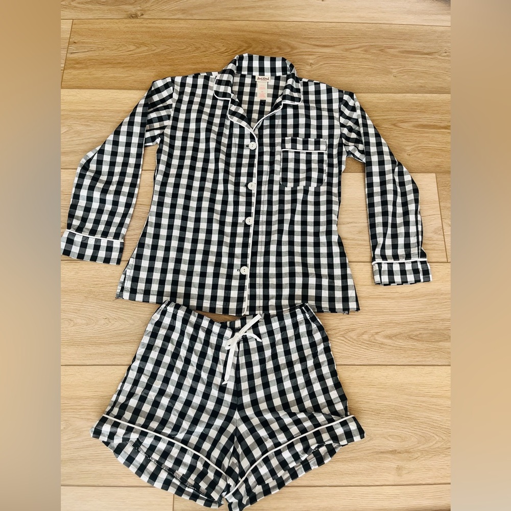 BedHead Black Gingham Pajama Short Set